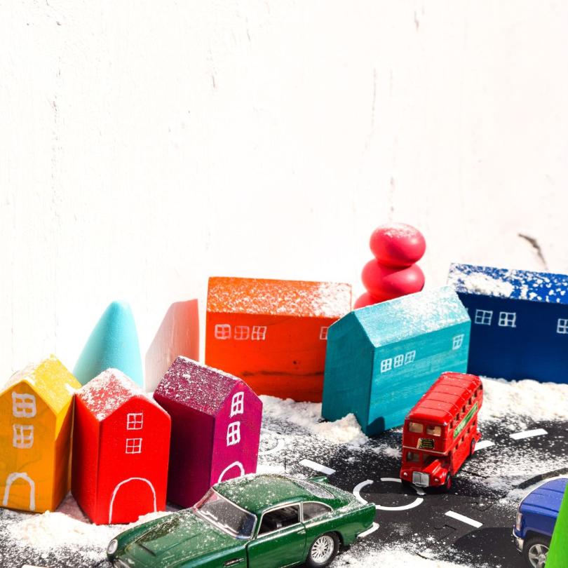 Wooden House Blocks