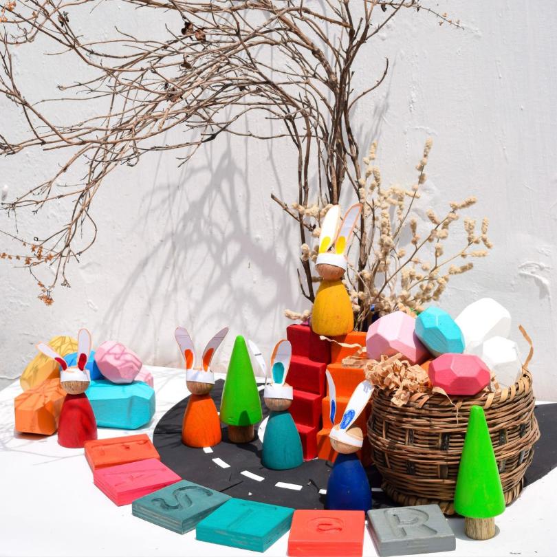 Rainbow Alphabet Blocks- Uppercase